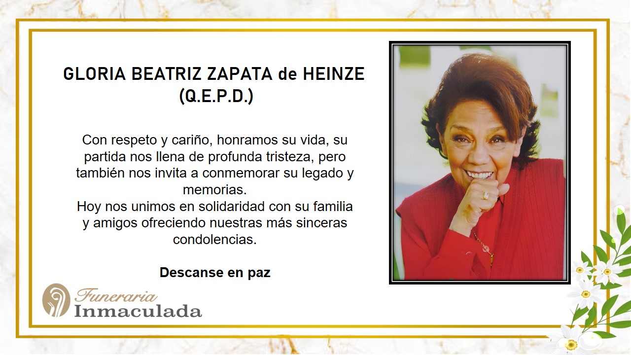 GLORIA B. ZAPATA DE HEINZE