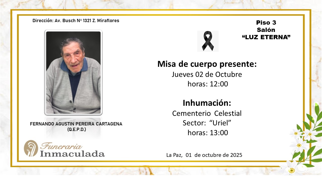 FERNANDO AGUSTIN PEREIRA CARTAGENA